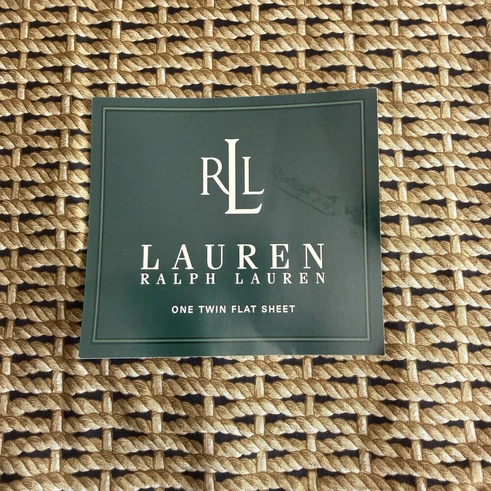 Ralph Lauren Vintage 1990 Basketweave Charleston Wicker Twin Flat Sheet NEW
